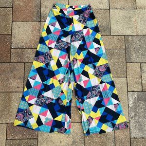 Kaiya Designs JOLENE Super Flare Geometric Quilt Pants Comfort Size Small
